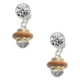 thumbnail image 1 of Goldtone Tan Center Spinner Clear Crystal Clip On Earrings, 1 of 3