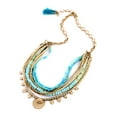 thumbnail image 1 of Goldtone Turquoise Layered Boho Necklace, 1 of 1