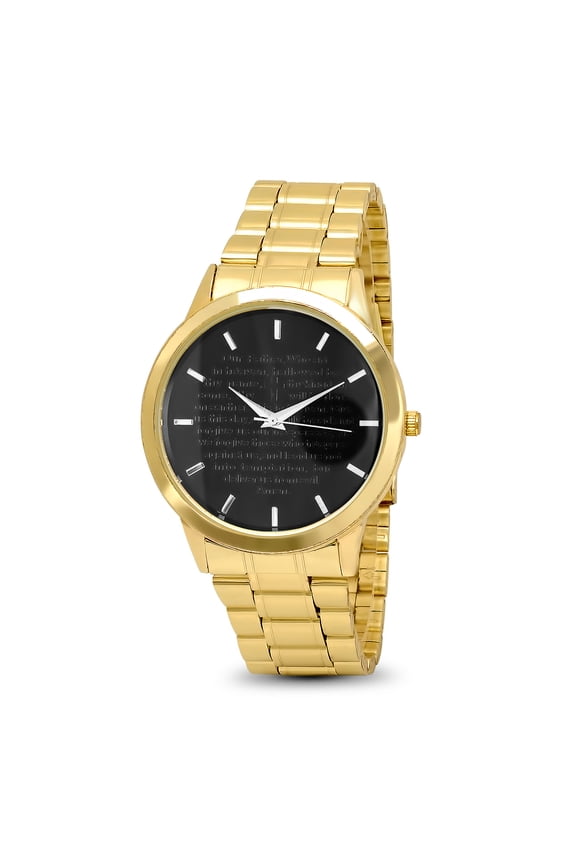 Goldtoned Mens Prayer Watch