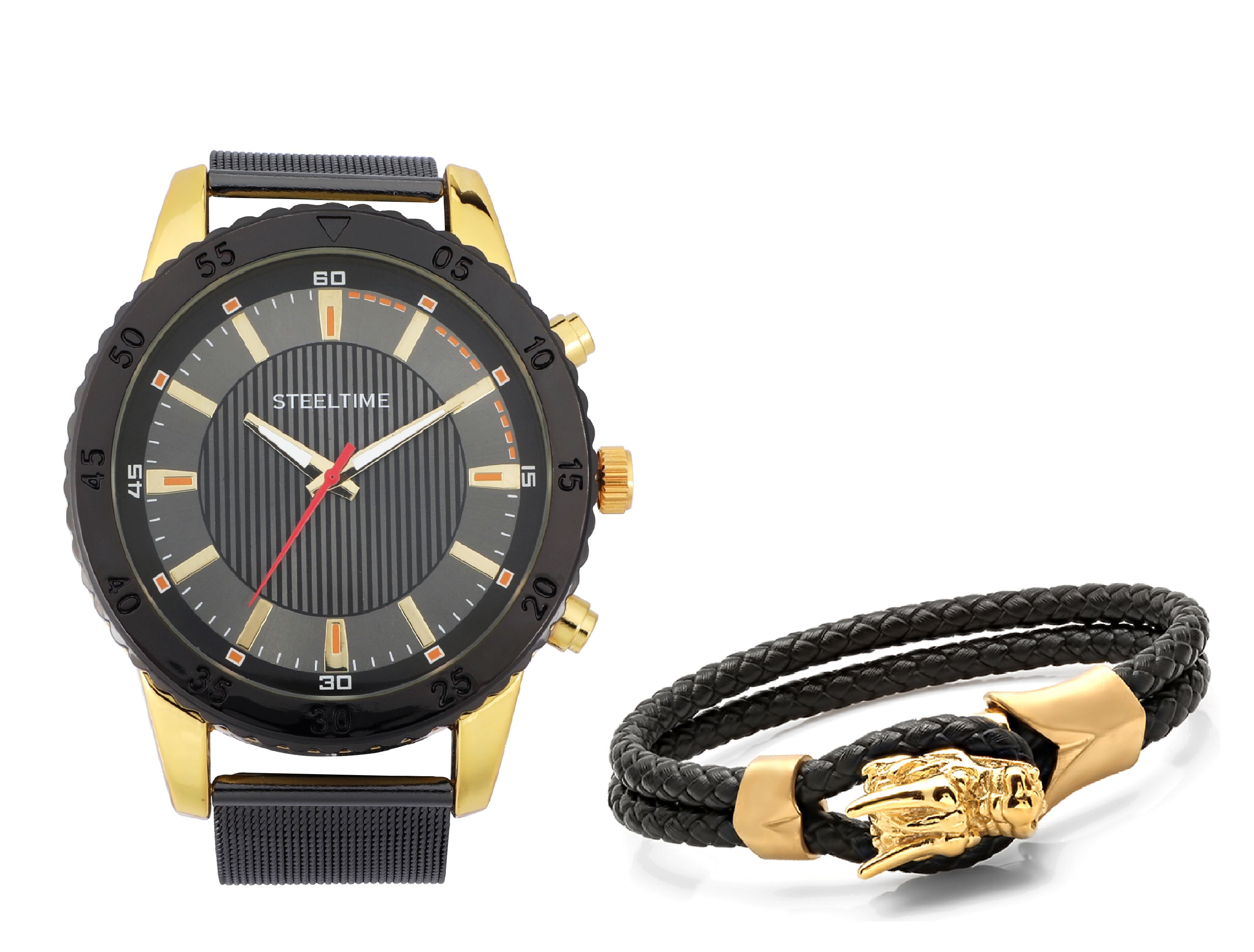 Goldtoned Watch/ Bracelet Set