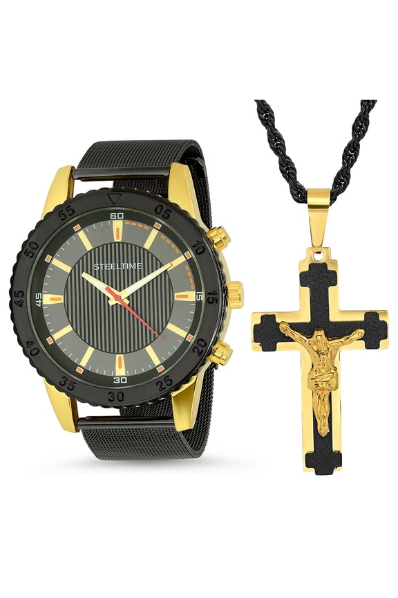 Goldtoned Watch/ Pendant Chain Set