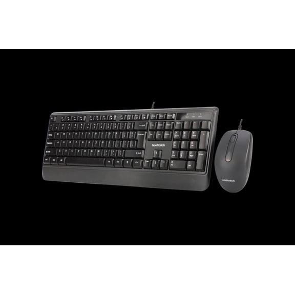 Goldtouch USB Office Combo Full-Size USB Wired Computer Keyboard & Mouse Set, Black