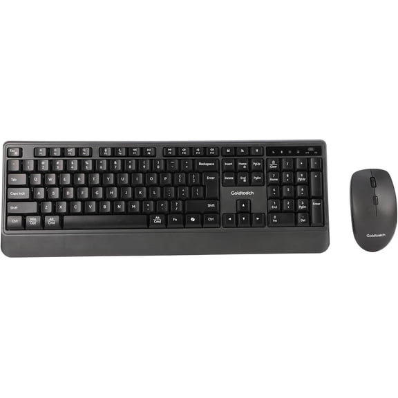 Goldtouch Wireless Keyboard and Mouse Combo. USB Computer Keyboard & Optical Mouse for Desktop PC, Laptop, Mac. Compatible with Windows. 2.4GHz & Bluetooth