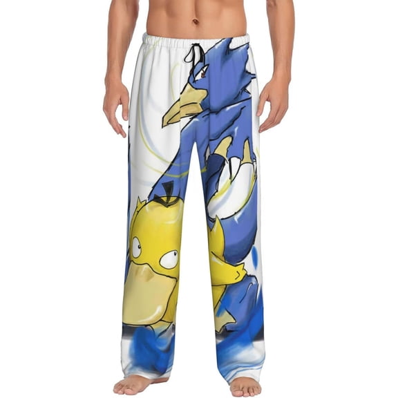 Golduck Men's Pajama Pants, Ultra-soft Comfy Casual Lounge Pants, Graphic Printed Sleep Pjs Bottoms With Drawstring Pockets