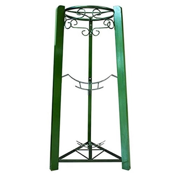 Goldwell Designs SM565 35 in. Design 3 Step Floor Metal Wood Stand, Green
