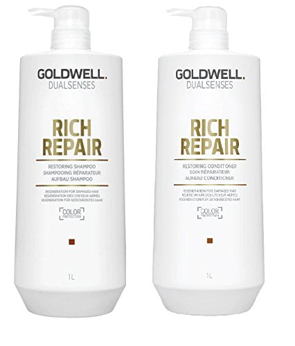 Atlas Opdagelse Madison Goldwell Dualsenses - Rich Repair Shampoo Conditioner Duo 1 Liter Each -  Walmart.com