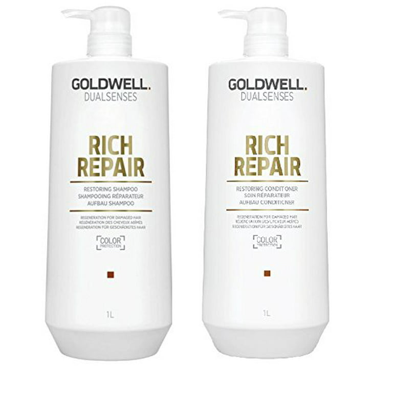 Intrusion tilskuer Svække Goldwell Dualsenses - Rich Repair Shampoo Conditioner Duo 1 Liter Each -  Walmart.com