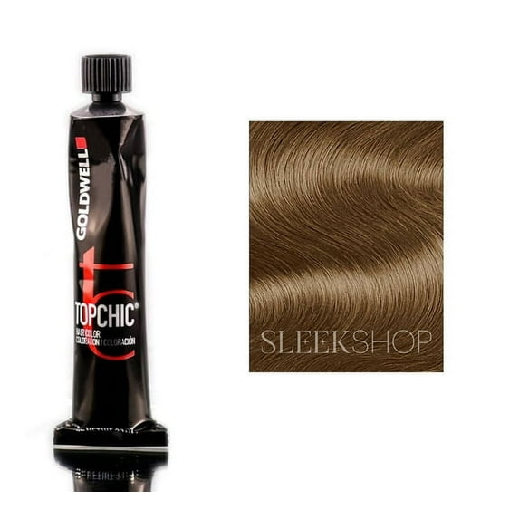 Goldwell Topchic Professional Hair Color (2.1 oz. tube), 7NN, Mid Blonde Extra, Pack of 3 w/ Sleek Teasing Comb