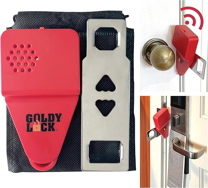 Sound Proof Lock Goldy Lock, Portable Door Lock with High Decibel Alarm, Model RRK150 ...