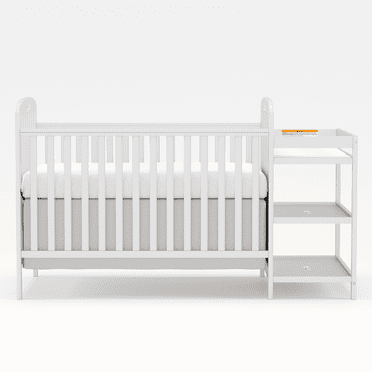 Goldzone 3-in-1 Convertible Baby Crib with Changing Table,White