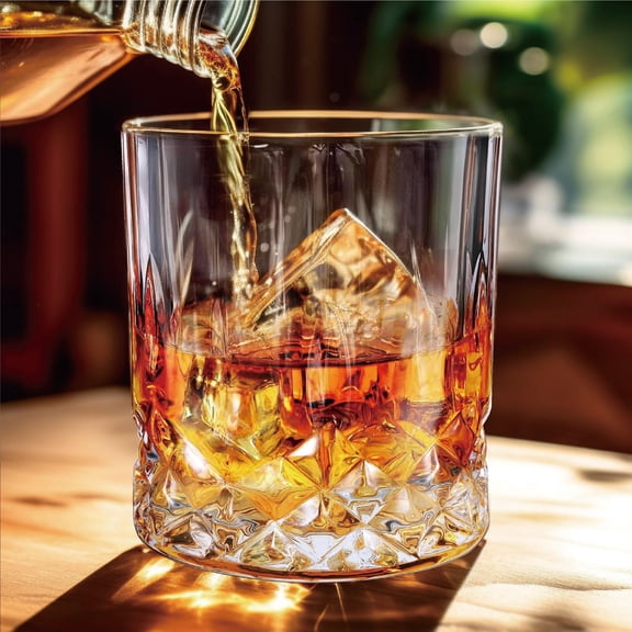 GoletGlas Whisky glasses, Old Fashioned Whiskey Glasses Bulk 10 Oz Bourbon Glass Cocktail Rocks Glasses for Whiskey Bourbon Liquor and Cocktail Drinks Gift