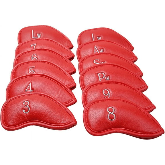 Golf 12pcs PU Thick Synthetic Leather Golf Iron Head Covers Set Headcover Fit All Brands