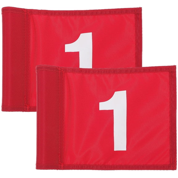 ifundom 2Pcs Wear Resistant Golfing Flags Numbered Training Tools for Golf Practice Outdoors