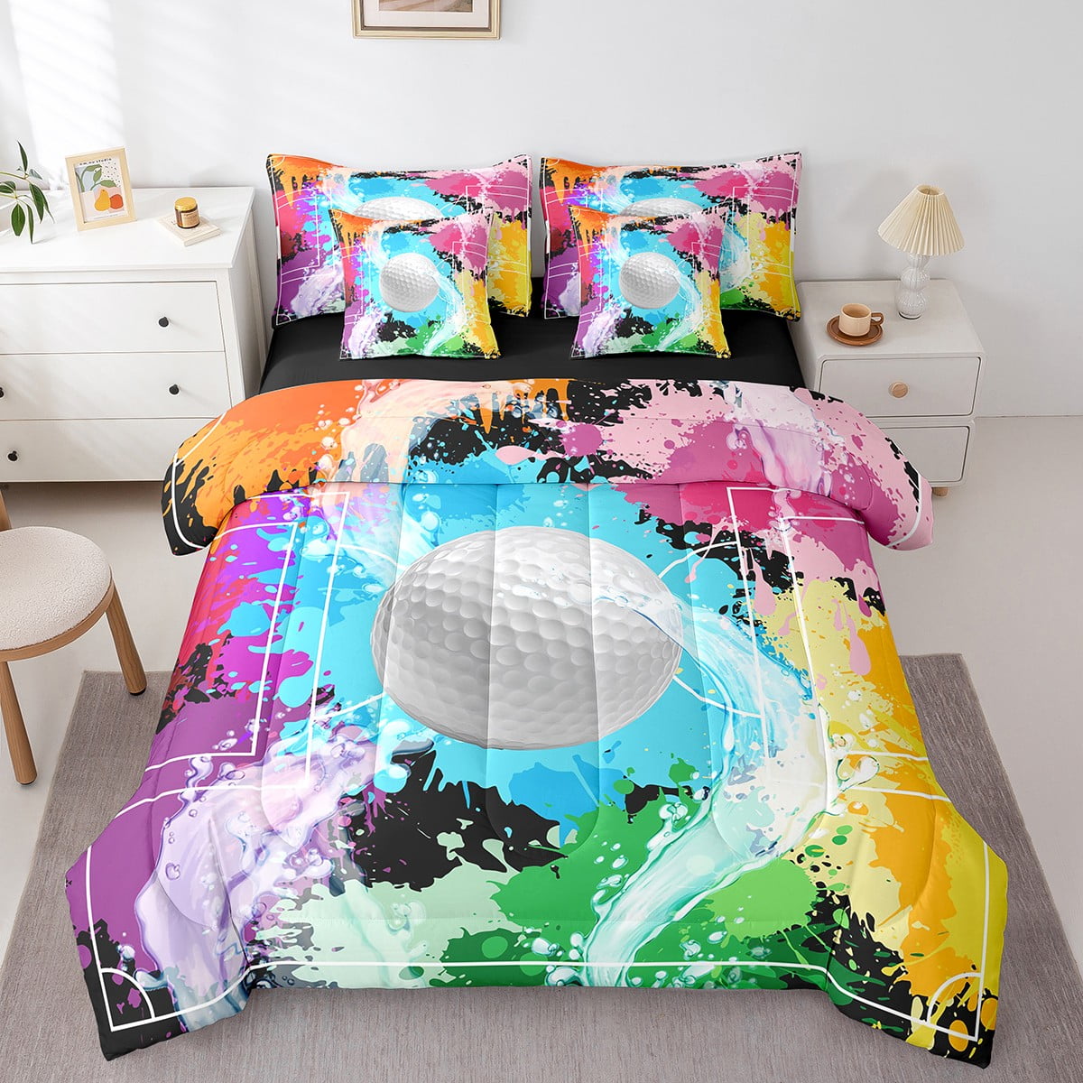 In the Golf Bag 3-Piece Quilted Bedding Set GFTOTP8019 main image 1