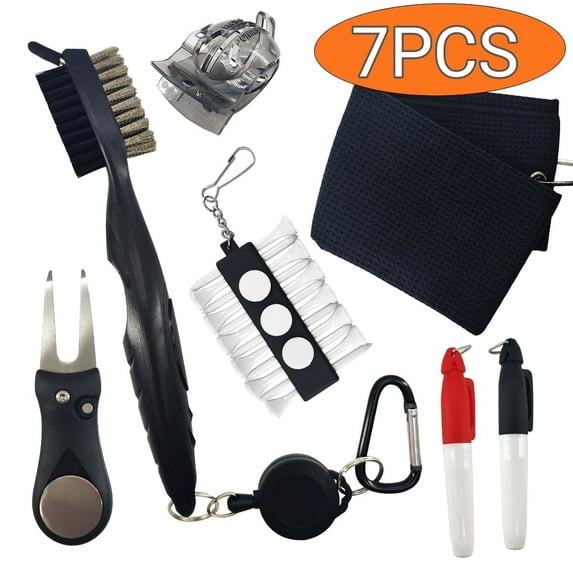 Golf Accessory Kit Include Towel Marking Pen Ball Marker Brush for Golf Bags for Men 19 Pcs