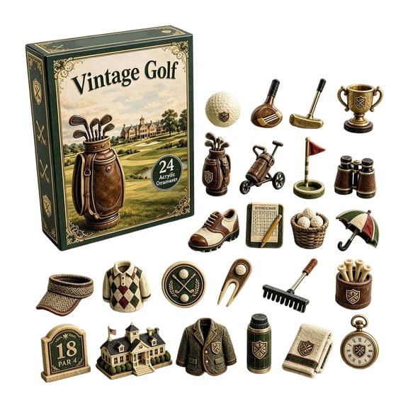 Golf Advent Calendar 2026, 24-Day 2D Christmas Countdown Box with Premium Acrylic Hanging Ornaments, Collectible Golfer Figurine Blind Box Set, Sports Holiday Decor & Stocking Stuffer for Adults