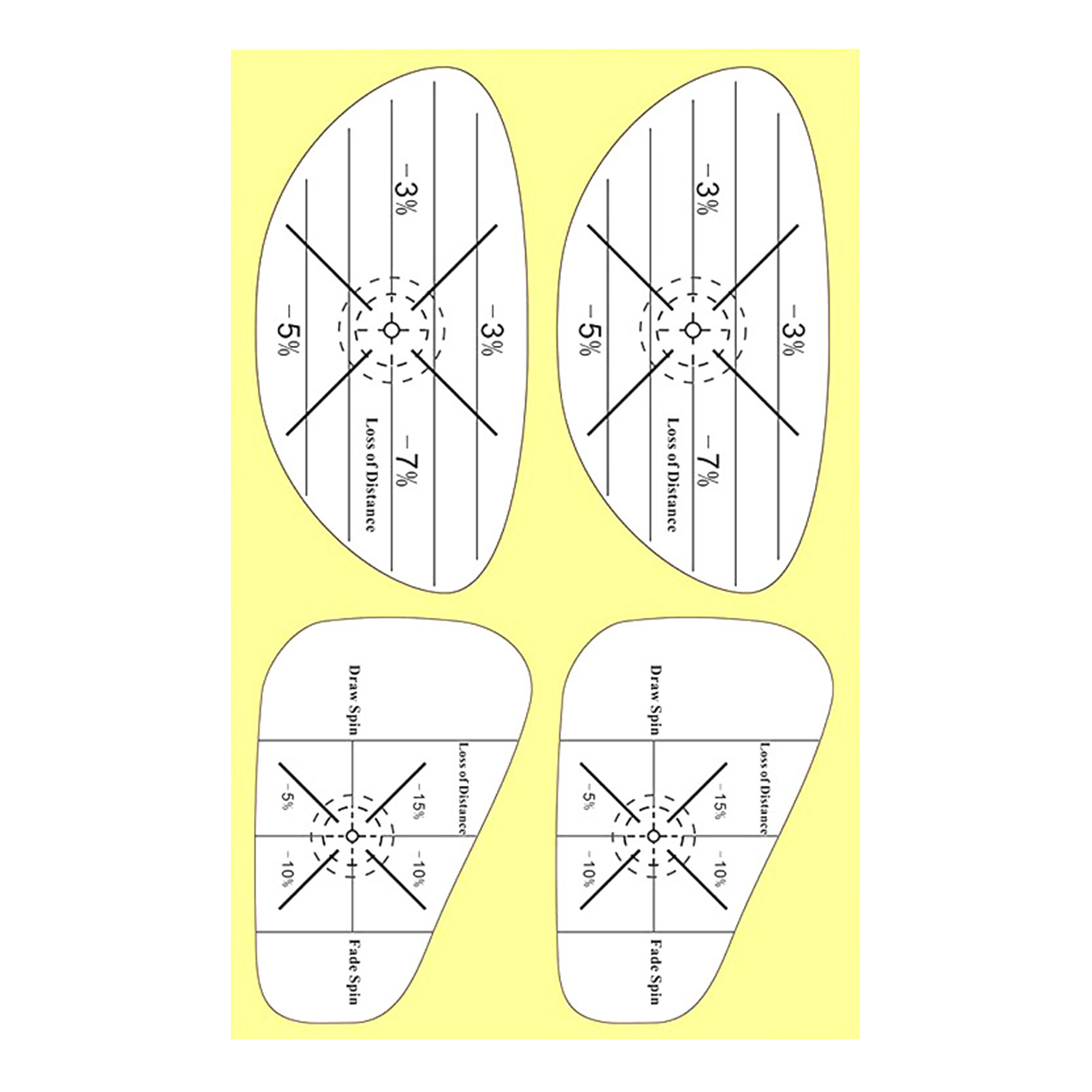 Golf Alignment Reaction Sticker Impact Sheet 1 Pack For Swing Training ...