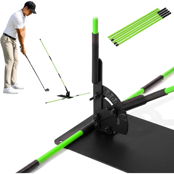 Golf Alignment Stick Holder - Swing Path Golf Plane Trainer - Portable Angle Adjustable Golf Training Aid Posture Correction with Alignment Sticks for Aiming Putting Swing Practice