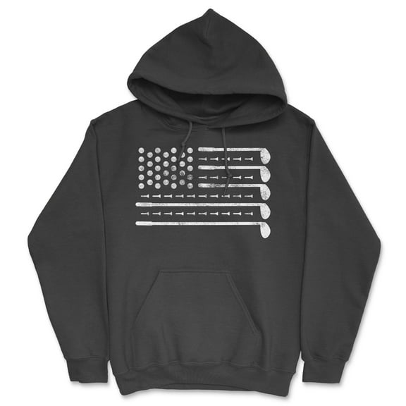 Golf American Flag Unisex Hoodie Funny Sarcastic Fourth Of July Golfing Graphic Hooded Sweatshirt