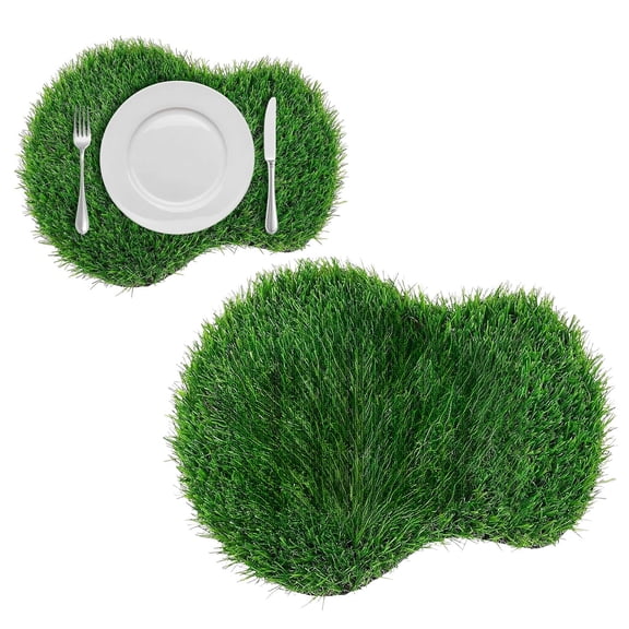 Golf Artificial Grass Mat Placemats for Golf Party Decorations Centerpieces for Table Green Fake Grass Tiles Placemats Birthday Party Decorations for Wedding Baby Shower