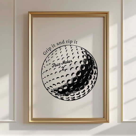 Golf Artwork Grip It And Rip It Retro Decor Trendy Sports Art