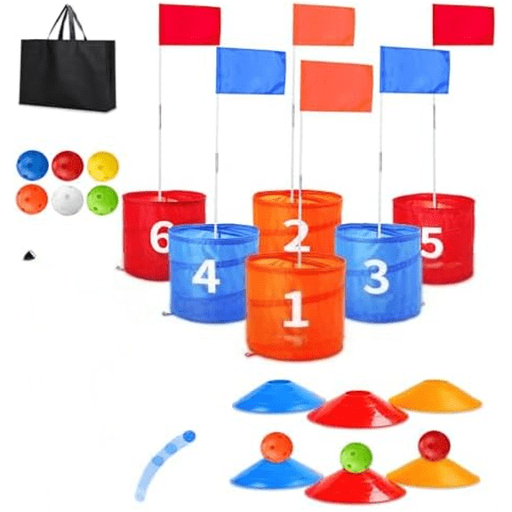 Golf Backyard Bucket Game - 6-Hole Portable Yard Games Golf Chipping Practice Set for Adults & Pros, Lawn Golf Training, Family Fun at Beach & Park for Dad, Man, Teens$$Sport & Recreation Other