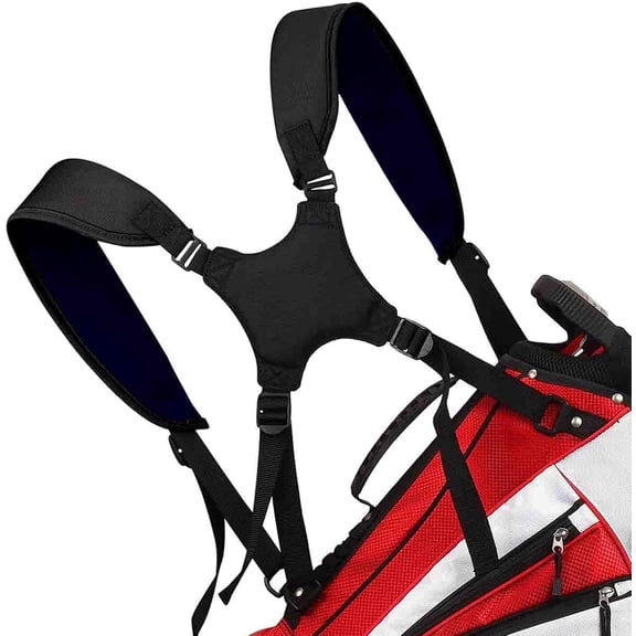 Golf Bag Cross Straps Replacement, Double Shoulder Adjustable Golf Bag Strap Padded, Universal Padded Carry Strap, Golf Bag Accessories
