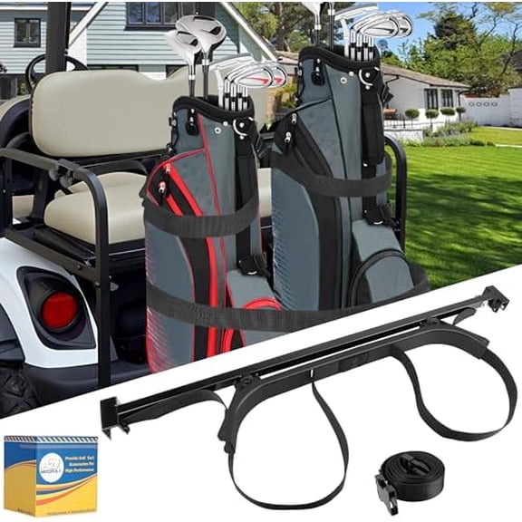 Golf Bag Holder Bracket Attachment Kit for Yamaha EZGO Club Car, Fits Rear Seat with 1 Inch Square Tube, No Drilling Bag Holder Hitch with Nylon Strap$$Sport & Recreation Other