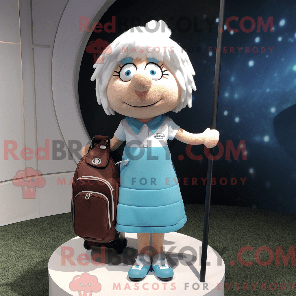 Golf Bag REDBROKOLY mascot costume character dressed with a Mini Dress ...