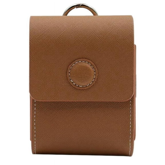 Golf Bag Rangefinder Instrument Shockproof Waterproof Diastimeter PU Leather Case Golf Portable Waistbag Brown