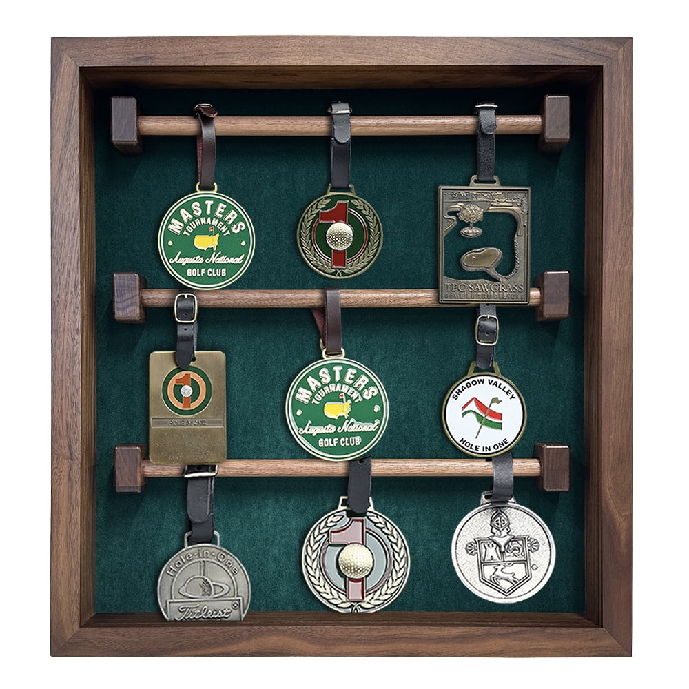 Golf Bag Tag Collection Display with Acrylic Cover | Holds 40 Bag Tags ...