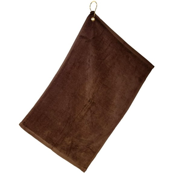 Golf Bag Towel with Clip - Brown