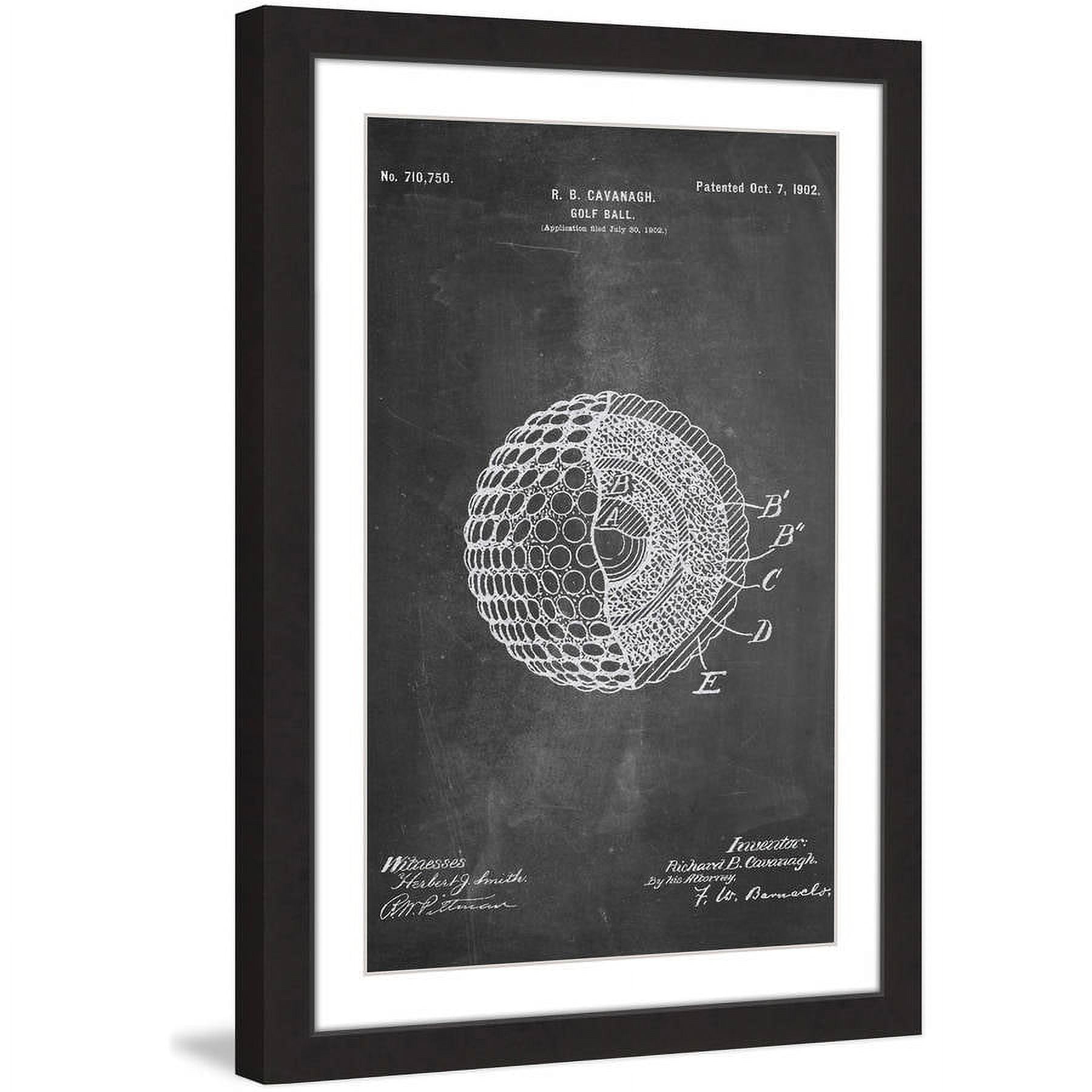 "Golf Ball 1902 Chalk" Framed Painting Art Print