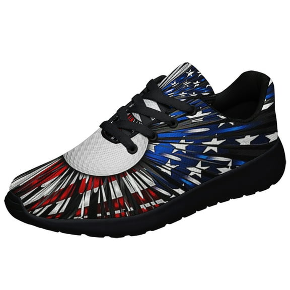 Golf Ball American flag Shoes Sneakers Black Size 3.5