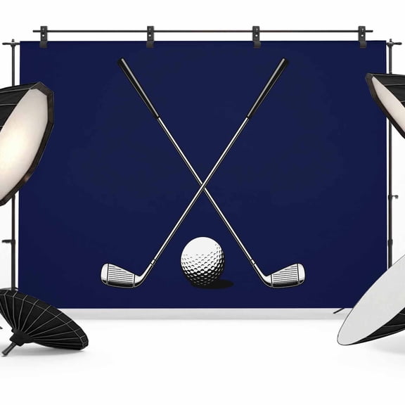 Golf Ball Backdrop for Photography, Fabric Photo Background Backdrop, Navy Blue Monochrome Sport Photo Booth Background for Portrait Photoshoot Video Wedding Studio Decoration Banner 7x5ft