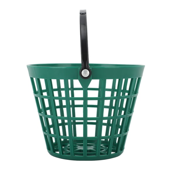Golf Ball Basket Golfball Container with Handle Nylon Plastic Golf Ball Bucket Green Holds Up to 25pcs