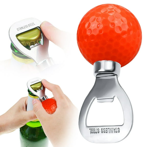Golf Ball Bottle Opener, Golf Themed Funny Fridge Beer Opener, Golfer Beer Opening Tool, Novelty Gift for Golf Lovers & Beer Enthusiasts, Orange