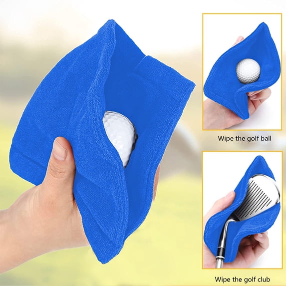 Golf Ball Cleaning Towel - Portable Dual-Sided Microfiber Wipe for Golf Accessories, 1-Piece Sports Towel, Fast-Drying and Easy to Clean for Outdoor - Blue