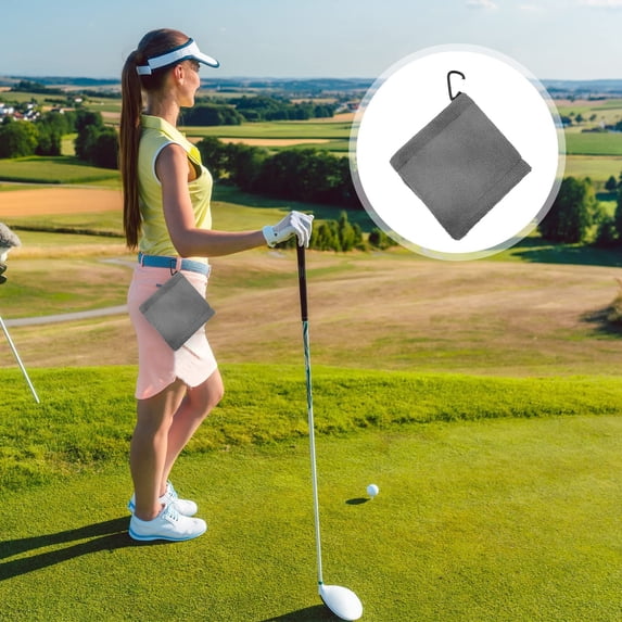 Golf Ball Cleaning Towel - Portable Dual-Sided Microfiber Wipe for Golf Accessories, 1-Piece Sports Towel, Fast-Drying and Easy to Clean for Outdoor - Gray