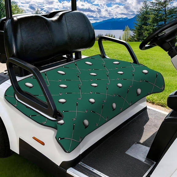 Golf Ball & Club Pattern Golf Cart Seat Covers, Universal Fit for EZGO, Club Car, Yamaha 51"x31", 2 Passenger Golf Cart Seat Protector, Durable Washable