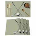 thumbnail image 1 of Golf Ball Club Placemats Set of 12, Sports Abstract Vintage Green Placemats for Dining Table, Place Mats for Kitchen Tabletop, Waterproof Wipeable Dining Table Mats Set, 1 of 9