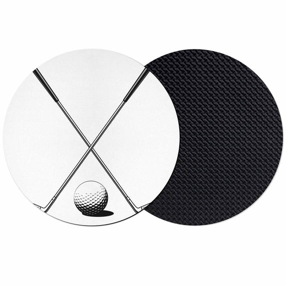 Golf Ball Coasters Set of 2, Absorbent Coasters for Drinks, Minimalist Golf Club Abstract Simple Retro Coaster for Desk Coffee Table Protection, Home Decor House Warming Gifts 4"