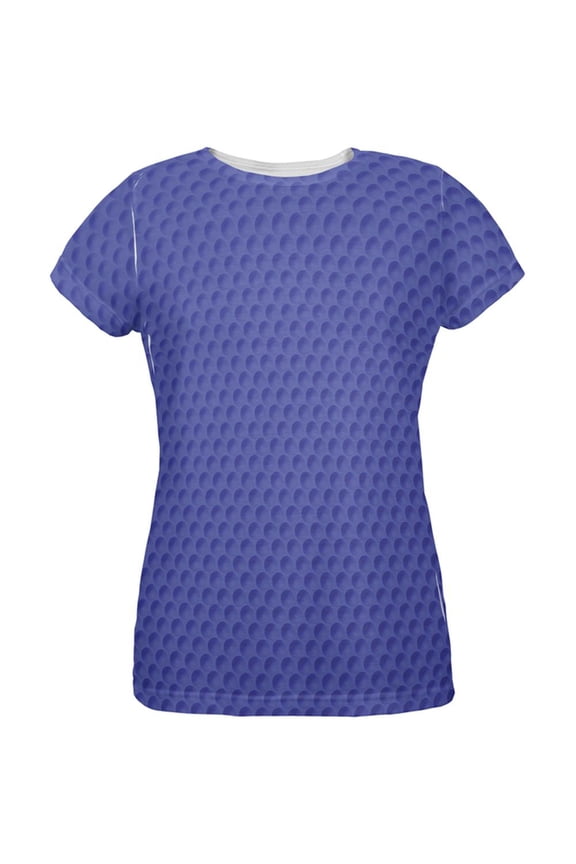Golf Ball Costume Blue All Over Womens T-Shirt - Large