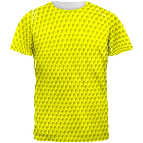 Golf Ball Costume Yellow All Over Adult T-Shirt - Small