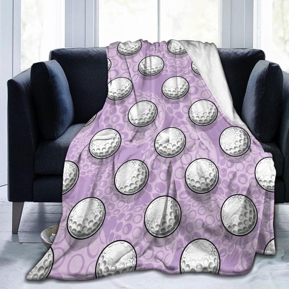Golf Ball Cute Pattern Throw Blanket Soft Bed Bedding Warm Cozy Plush Flannel Fleece Blankets Gifts for Boys Teens Men, Sofa Couch Bedroom Home Decor, 80"x60"