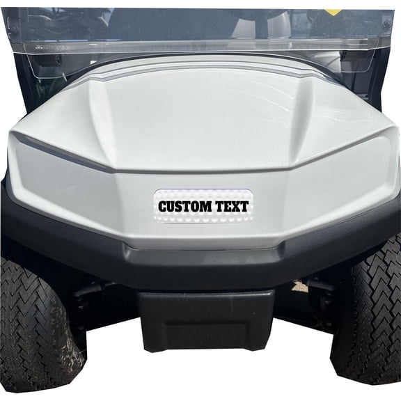 Golf Ball Design Club Car Tempo Golf Cart Front Name Plate. Fits Club Car Tempo Carts. Custom Made in The USA!! (Golf Ball w/Custom Text)