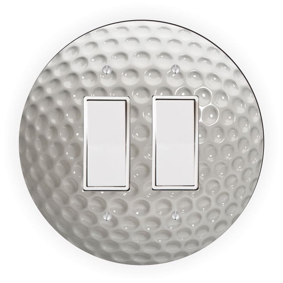 Golf Ball Design - Round Light Switch Plate Cover - Double Rocker