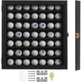 thumbnail image 1 of Golf Ball Display Case - Golf Ball Holder Gift for Golf Enthusiasts - Golf Ball Display Rack Cabinet for Wall Mount with Glass Door-Large Black, 1 of 5