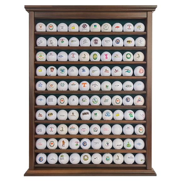 Golf Ball Display Case | Holds 100 Golf Balls | Handcrafted Solid Wood | Four Color Options