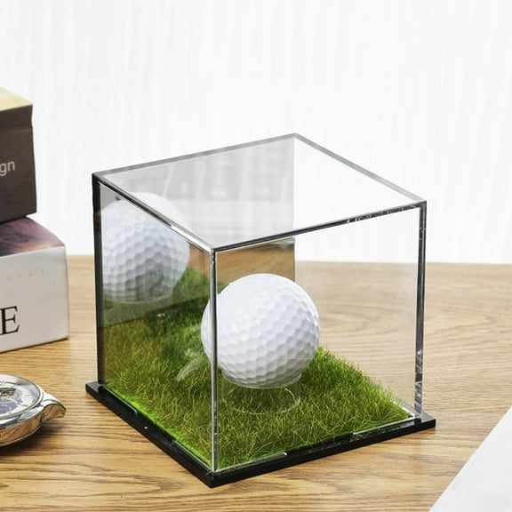 Golf Ball Display Case, Transparent Storage Box for Golfball Collections, Dust Protection, Acrylic